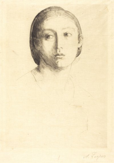 Tête de jeune fille - Alphonse Legros