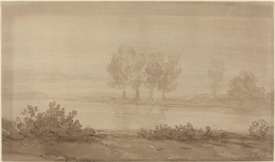 Paysage - Quatre arbres au-delà d