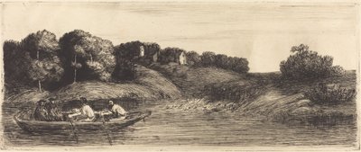 Paysage avec bateau, 1ère planche - Alphonse Legros