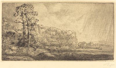 Paysage aux deux arbres - Alphonse Legros