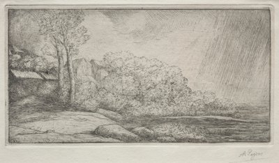 Paysage avec deux arbres - Alphonse Legros