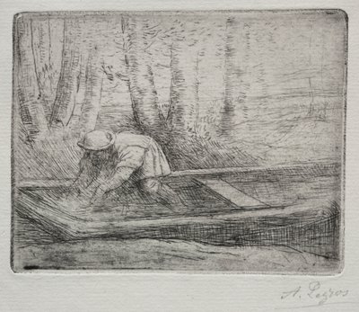 Homme dans une barque - Alphonse Legros