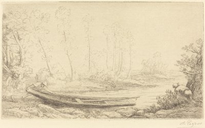 Homme avec une perche, figure à droite - Alphonse Legros