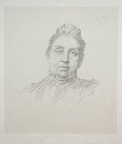 Portrait de Madame Kemp, vue de face (3e planche) - Alphonse Legros