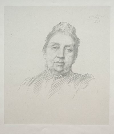Portrait de Madame Kemp, vue de face 3ème plaque - Alphonse Legros