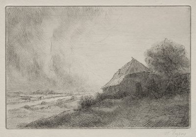 Maison en ruine sur une colline - Alphonse Legros