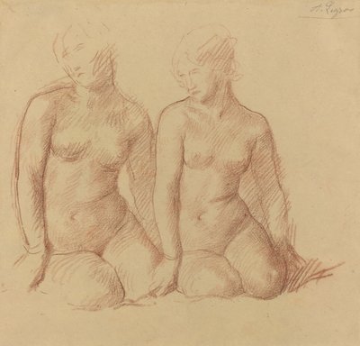 Étude de deux figures assises côte à côte - Alphonse Legros