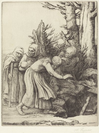 Le Triomphe de la Mort : La Mort prépare une demeure pour les sans-abri - Alphonse Legros