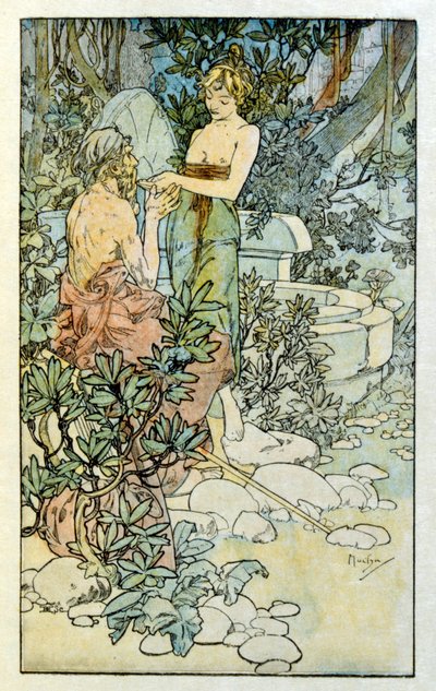 Illustration par Alphonse Mucha de "Clio" une œuvre de l