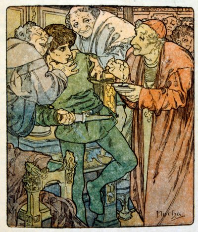 Illustration par Alphonse Mucha de "Clio" une œuvre de l