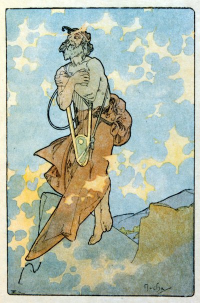 Illustration par Alphonse Mucha de "Clio", une œuvre de l