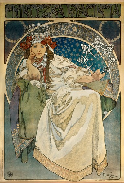 Affiche par Alphonse Mucha pour la création du Ballet "Princesse Hyacinthe" par Oskar Nedbal au Théâtre National de Prague - Alphonse Mucha