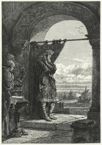 Charlemagne regardant anxieusement l