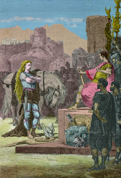 Vercingétorix se rendant à Jules César après la défaite d