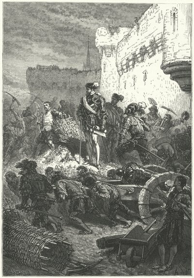 François, duc de Guise supervisant la construction des défenses de Metz, 1552 - Alphonse Marie de after Neuville