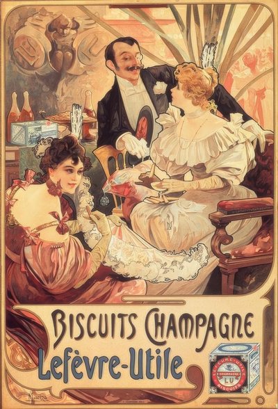 Biscuits Champagne Lefèvre-Utile - Alphonse Mucha
