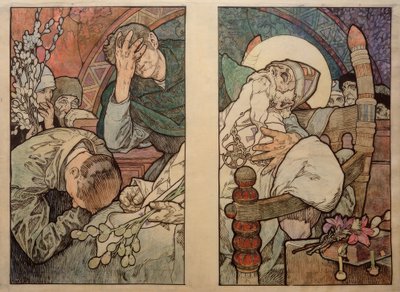 Fenêtre de St. Veit à Prague, carton 1931 - Alphonse Mucha