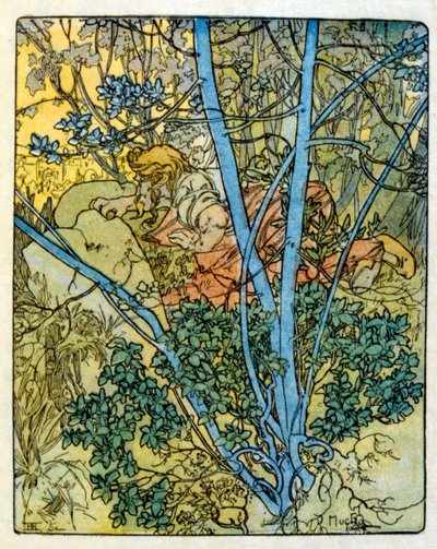 Illustration par Alphonse Mucha de "Clio", une œuvre de l
