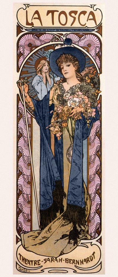 Affiche pour Tosca avec Sarah Bernhardt, 1899 - Alphonse Mucha