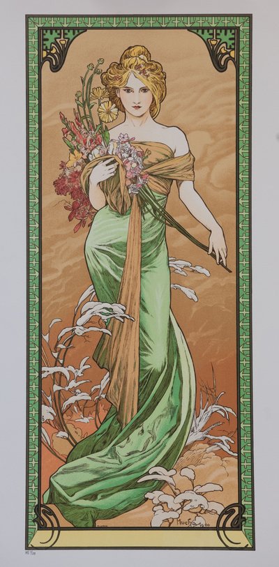 Printemps de la série Les Saisons - Alphonse Mucha