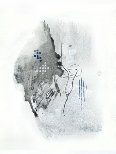 Abstrait Fluide Gris Bleu - Alyson Storms