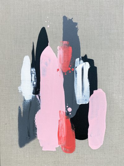Traits abstraits rose et gris - Alyson Storms