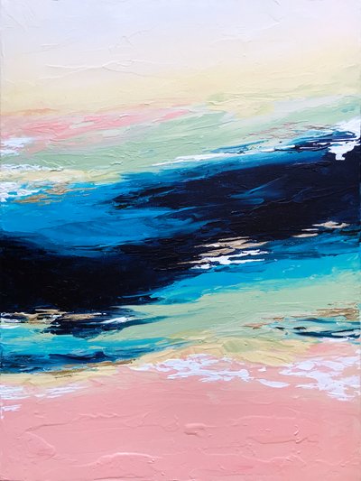 Bleu et rose dynamiques - Abstrait - Alyson Storms