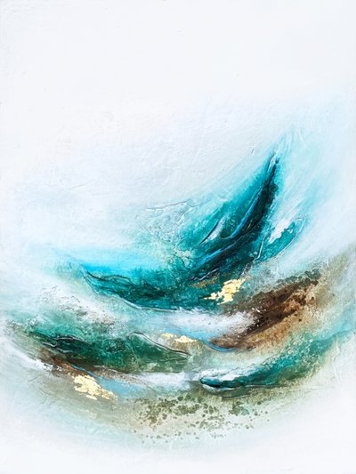 Bleu sarcelle fluide et doré - Alyson Storms