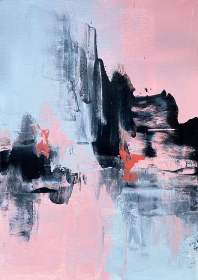 Abstrait moderne rose et bleu - Alyson Storms