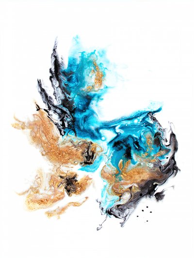 Abstrait bleu sarcelle et or éclatant - Alyson Storms
