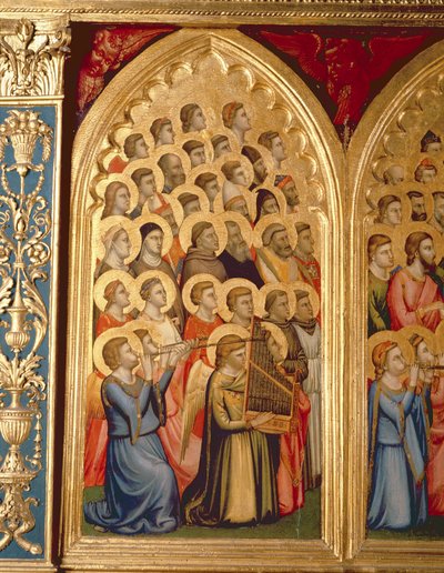 Anges de la Couronnement de la Vierge Polyptyque (panneau du milieu gauche) - Ambrogio Bondone Giotto