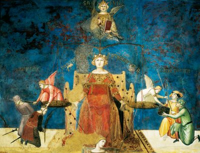 Allégorie du bon gouvernement, sagesse et justice (détail) - Ambrogio Lorenzetti
