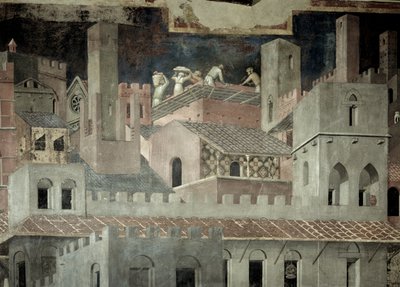 Effets du bon gouvernement dans la ville (détail) - Ambrogio Lorenzetti