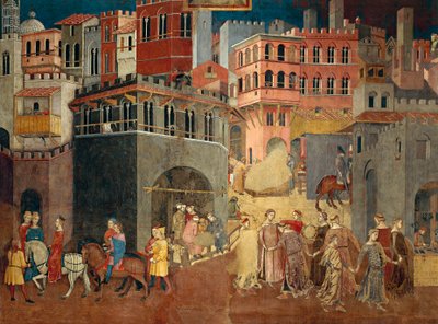 Effets du bon gouvernement en ville (détail) - Ambrogio Lorenzetti