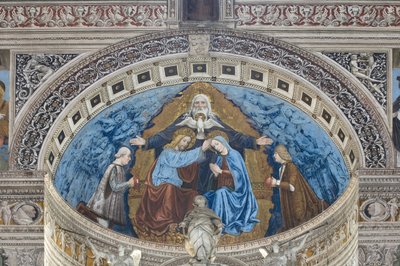 Couronnement de la Vierge Marie avec Dieu et le Saint-Esprit entre Francesco et Ludovico Sforza - Ambrogio da Fossano (c.1460 1523)