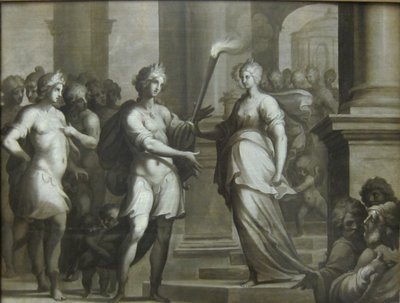 Théagène reçoit le flambeau des mains de Chariclée - Ambroise Dubois