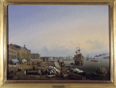 Bordeaux, les quais des douanes par Louis Garneray, vers 1820 - Ambroise Louis Garneray