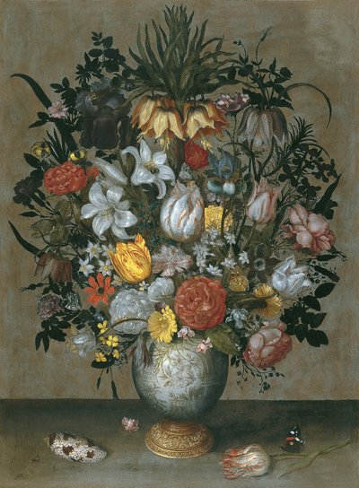 Vase chinois avec fleurs, coquillages et insectes - Ambrosius Bosschaert the Elder