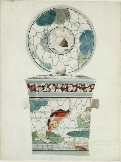 Conception pour un plat couvert dans le Service au Filet, 1875-85 - Amédée de Caranza.