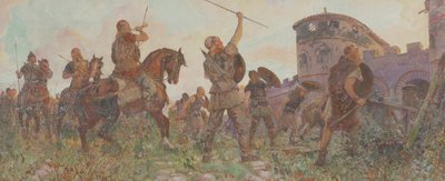 Arrivée des Saxons à Londres, vers 530 après J.-C., vers 1912 - Amedee Forestier