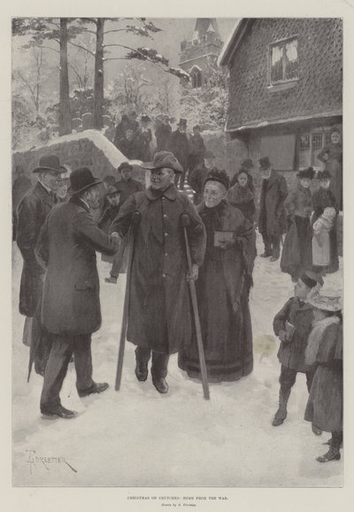 Noël sur des béquilles, retour de la guerre - Amedee Forestier