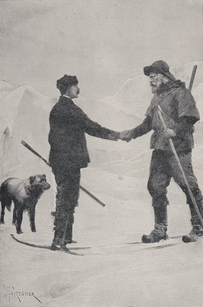 Rencontre des explorateurs polaires Frederick George Jackson et Fridtjof Nansen, Terre François-Joseph, 1896 - Amedee Forestier
