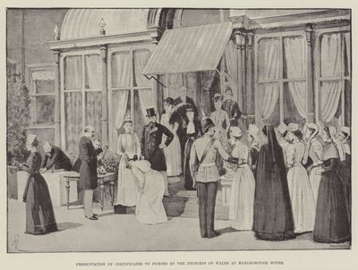Remise de certificats aux infirmières par la princesse de Galles à Marlborough House - Amedee Forestier