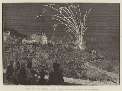 Anniversaire de la princesse Béatrice à Grasse, illuminations et feux d