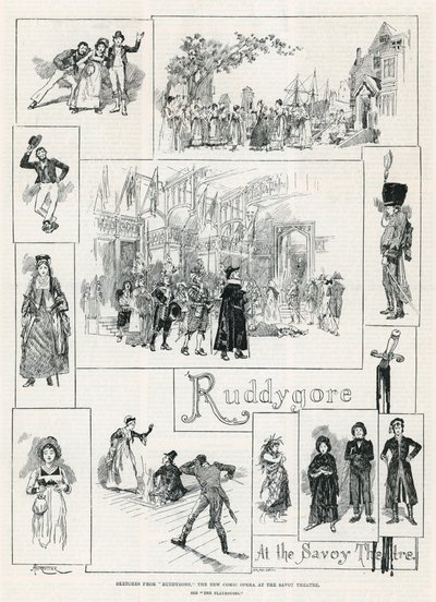 Croquis de Ruddygore, la nouvelle opérette comique au Savoy Theatre - Amedee Forestier