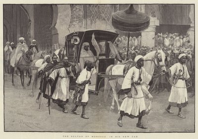 Le Sultan du Maroc dans son nouveau cab - Amedee Forestier