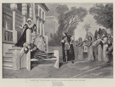 La Nuit des Rois, au Théâtre de Daly, le Duc et sa Maison sérénadant Olivia, Viola endormie - Amedee Forestier