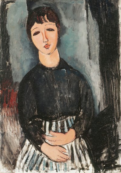 Un serviteur en tablier rayé, 1916 - Amedeo Modigliani