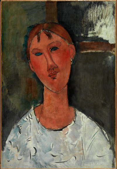 Fille en blouse blanche, vers 1915 - Amedeo Modigliani
