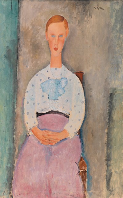 Girl with a Polka-Dot Blouse (Jeune fille au corsage à pois) - Amedeo Modigliani